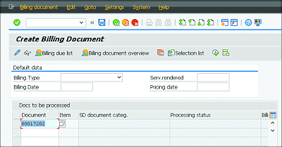 Creating a Billing Document