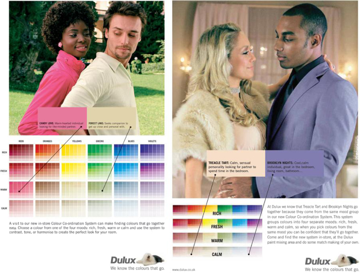 Photo images of the Dulux advertising campaign 2008.