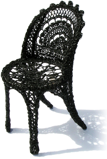 Photo image of a 'Deco chair' by Matthias Wisniewski made of carbon fibre and epoxy resin. 