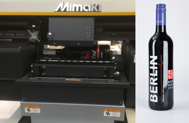 Photograph showing an example of specialist direct to object printing using a Kebab module on the Mimaki UJF printer.