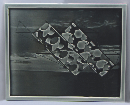 Picture showing glaze relief image tile kite design (2004) glazed ceramic (244 mm x 19.8 mm),  by Stephen Hoskins.