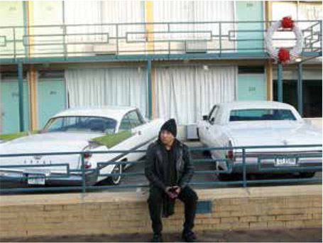 In front of the Lorraine Motel, Memphis, Tennessee, 2010. (Author Collection)