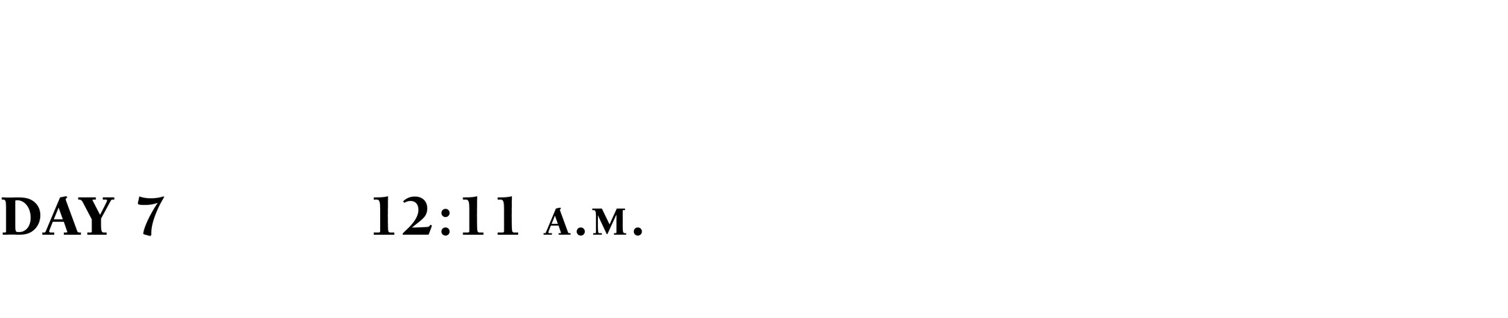 DAY 7 12:11 a.m.