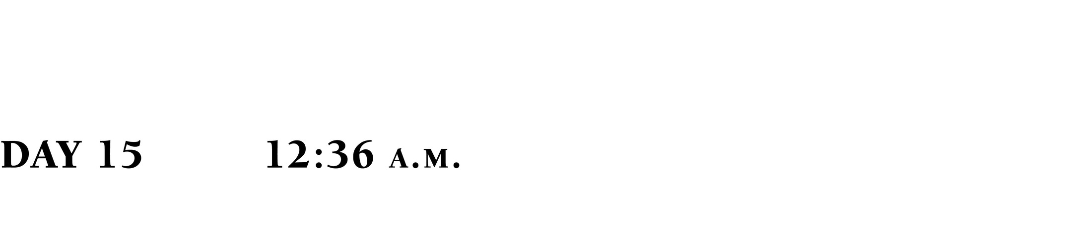 DAY 15 12:36 a.m.