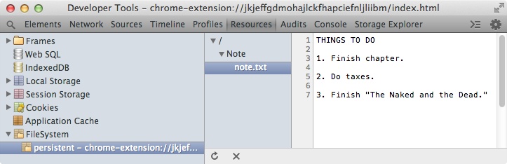 note.txt shown in Developer Tools