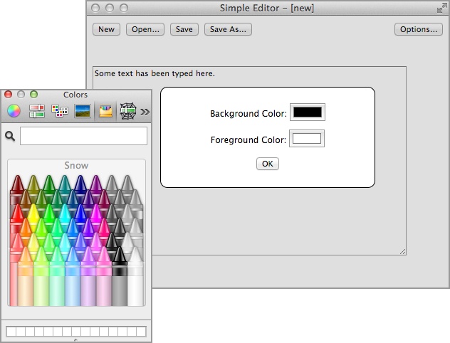 The color-choosing dialog with color picker