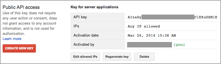 The API key