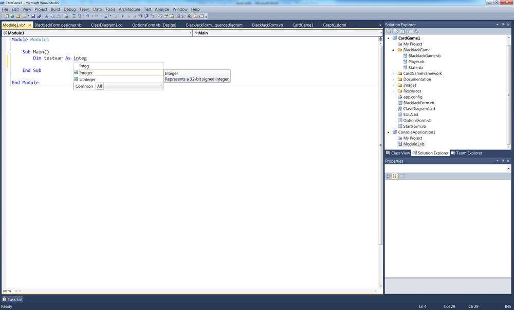 IntelliSense in Consume First mode.