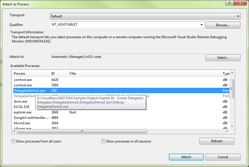 Using a second instance of Visual Studio, you can debug applications that you can’t interrupt directly, such as custom controls in the Designer of another Visual Studio instance.