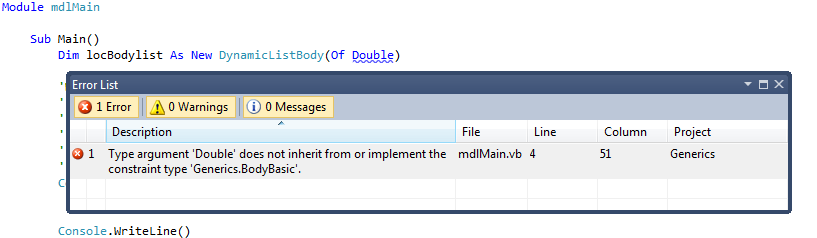 You can only instantiate a constrained generic class by using a data type that fulfills the constraint.