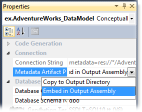 Select these settings to force Visual Studio to embed the three model files in the output assembly.