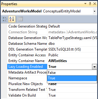 As of .NET Framework 4.0, you can enable lazy loading for the entire entity model in the Entity Designer.