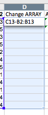 Type the array formula with all twelve cells selected