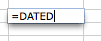 ...However, when you type DATEDIF it doesn't suggest that function