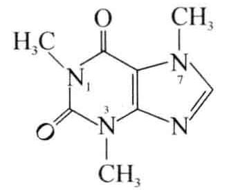 图5.1 咖啡因（1，3，7-三甲基黄嘌呤）
