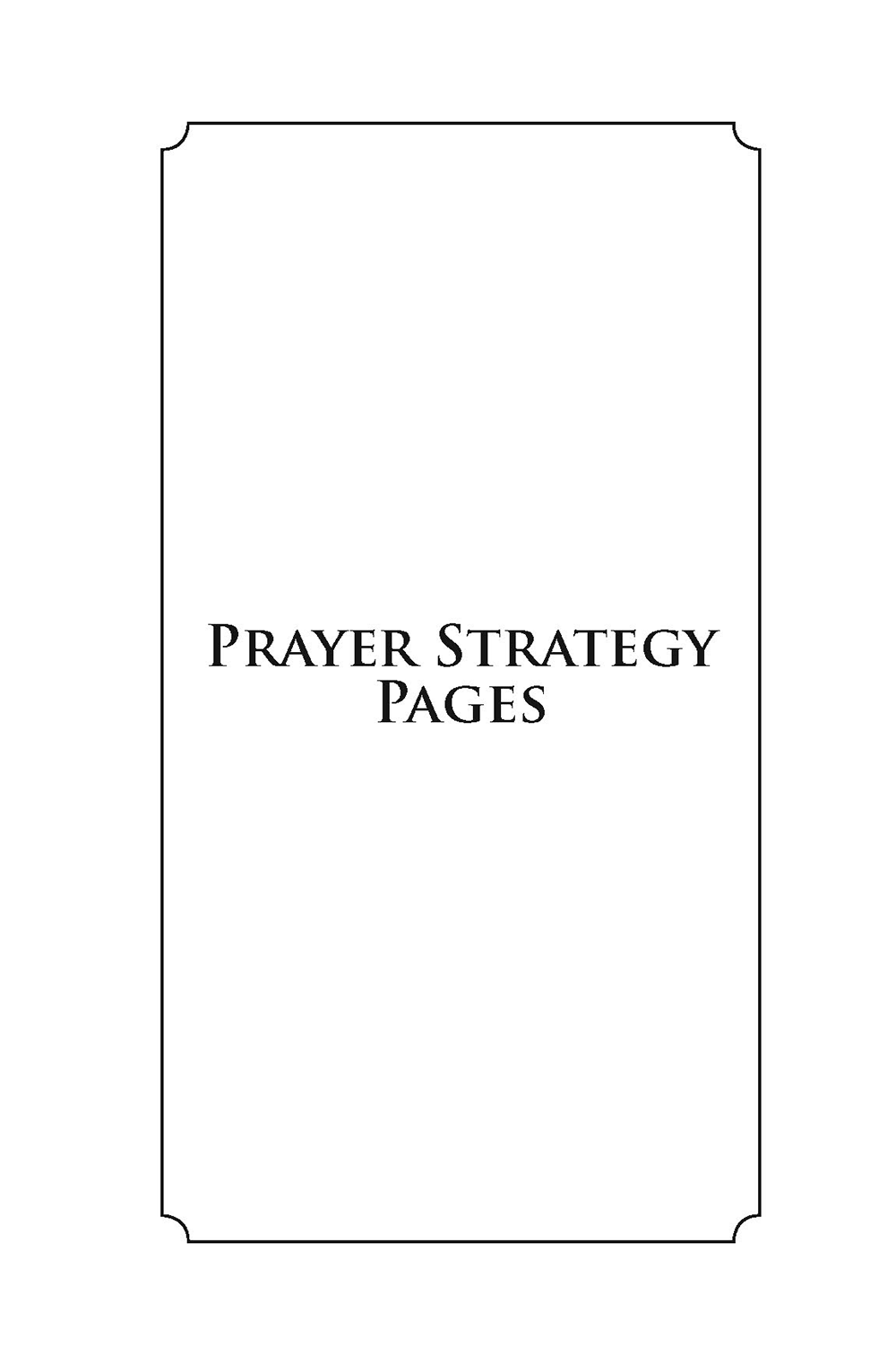 Prayer Strategy Page