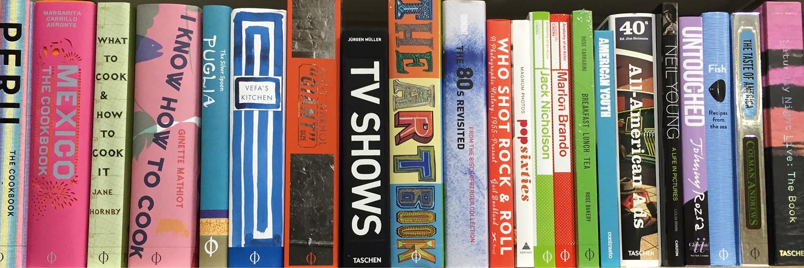 Photo of the spines of books highlighting a variety of interests.