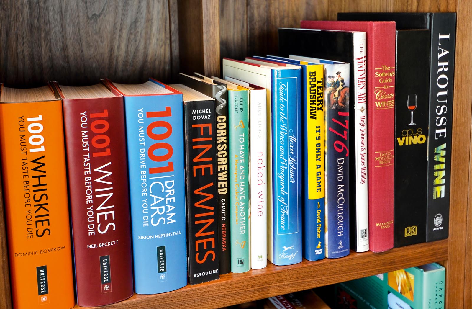 Photo of a group of books featuring wine titles.