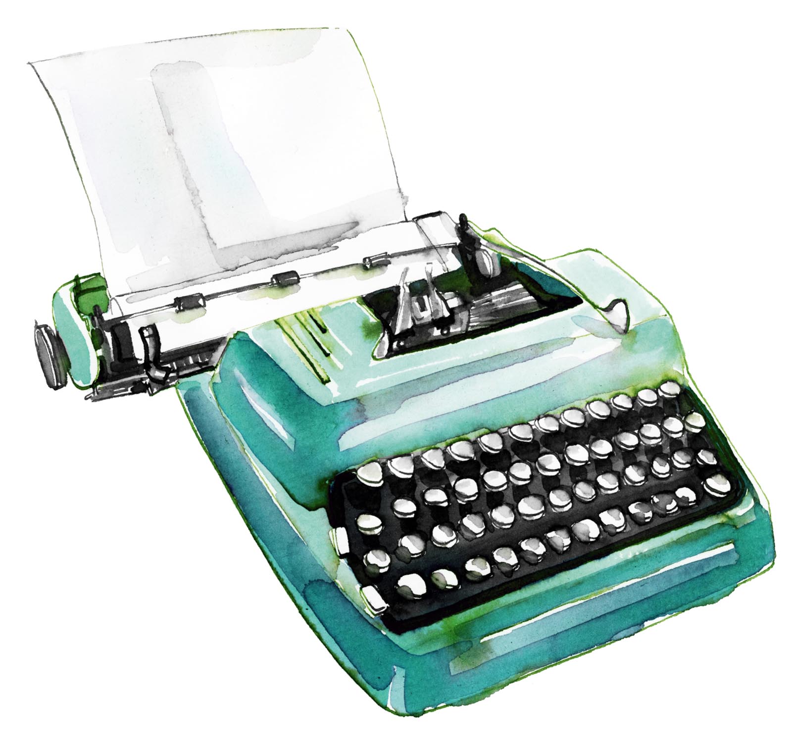 Illustration of a typewriter.