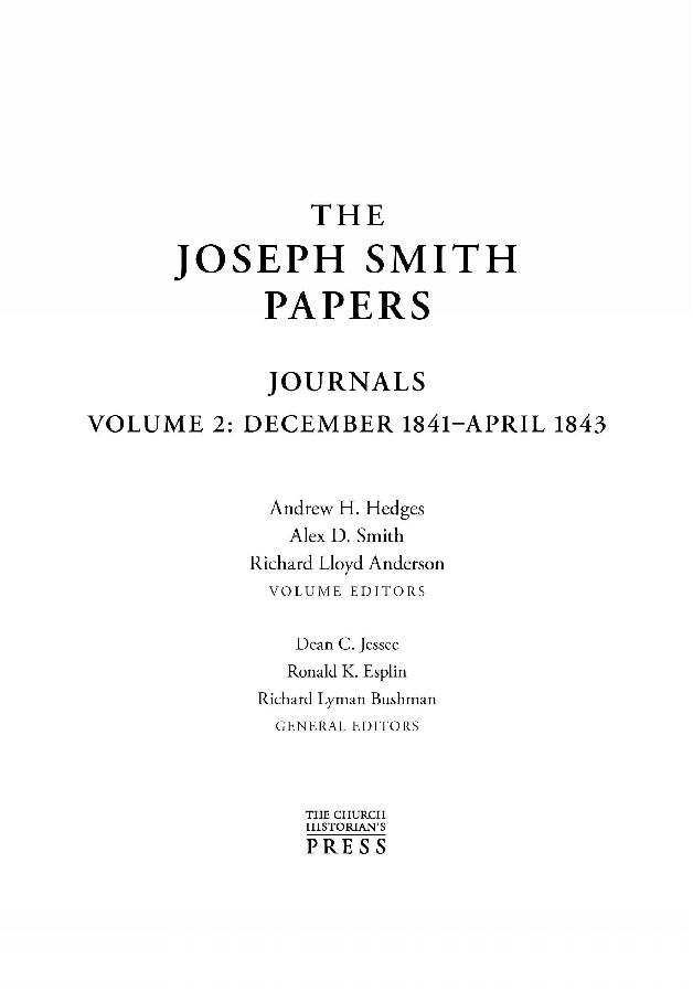 The Joseph Smith Papers: Journals