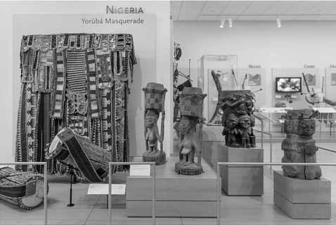 Figure 4.3 An exhibit featuring the country of Nigeria including instruments, audio, video, and costumes associated with the masquerades’ tradition of the Yoruba people. Courtesy of Musical Instrument Museum.