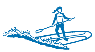 Illustration of a surfer.