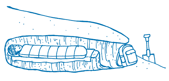 Illustration of a snow shelter.