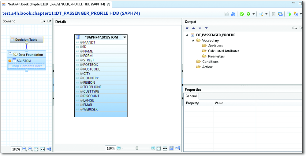 Layout of the Editor for Decision Tables