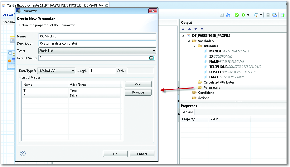 Defining a Parameter for the Output Value