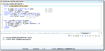 Displaying Breakpoints That Have Been Set