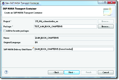 Creating a Transport Container