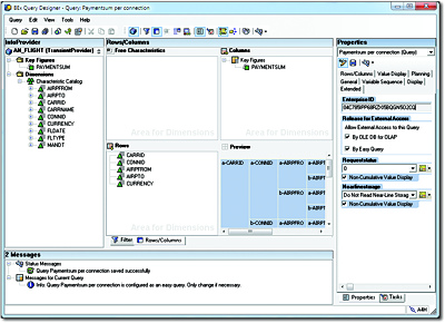 SAP BW Query Based on the AN_FLIGHT InfoProvider