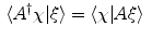 $$\begin{aligned} \langle A^\dagger \chi | \xi \rangle = \langle \chi | A \xi \rangle \ \end{aligned}$$