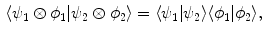 $$\begin{aligned} \langle \psi _1 \otimes \phi _1 | \psi _2 \otimes \phi _2 \rangle = \langle \psi _1 | \psi _2 \rangle \langle \phi _1 | \phi _2 \rangle , \end{aligned}$$