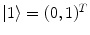 $$|1\rangle = (0,1)^T$$