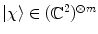 $$|\chi \rangle \in (\mathop {\mathbb {C}}\nolimits ^2)^{\otimes m } $$