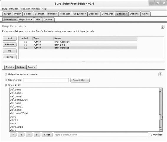 A password list based on content from the target website