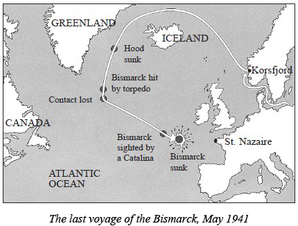 The last voyage of the Bismarck, May 1941