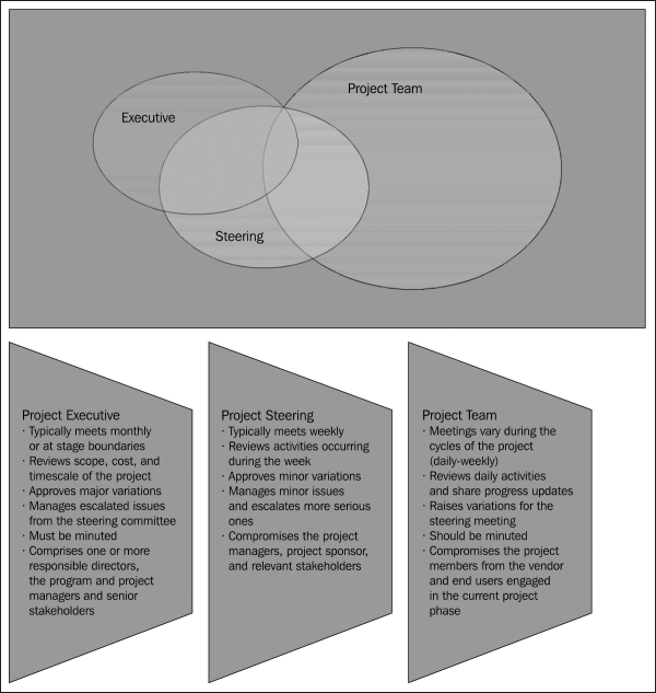 Project hierarchy, communications, and meetings