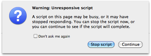 A script that runs for too long freezes the whole page