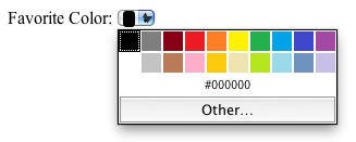 input types color color input color picker Opera’s color picker control for the color input type