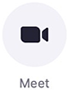 Image of the Meet icon that helps you to move a call over to video in Meetings and Chat.