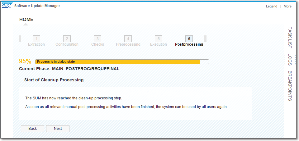 Software Update Manager Cleaning Up the File System Used during the Install