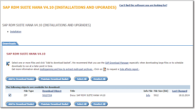 Software Download Center Content for Suite on SAP HANA Migration