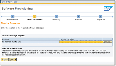 Entering the File Path for the Kernel Media