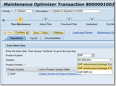 Settings to Upgrate and Migrate the System Enhancement Package