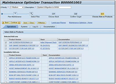 Add-On Selection Screen with Optional Add-Ons Selected