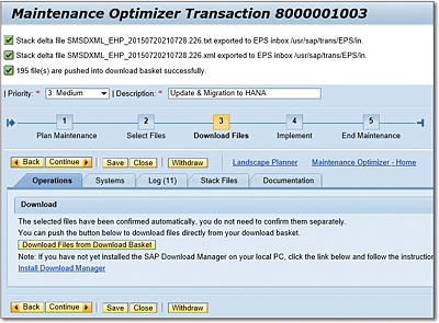 Summary Screen for Step 3 Download Files