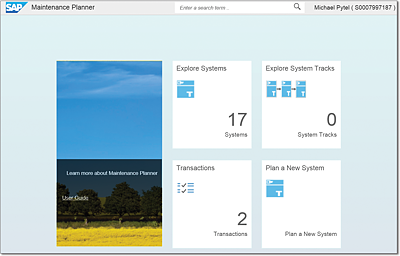 Maintenance Planner Initial Screen