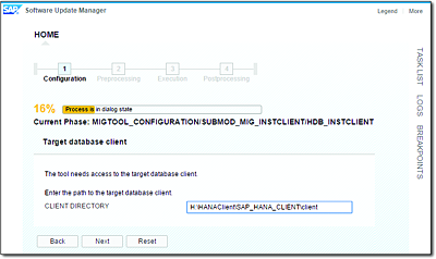 Entering the Path to the SAP HANA Client in the Benchmark Tool